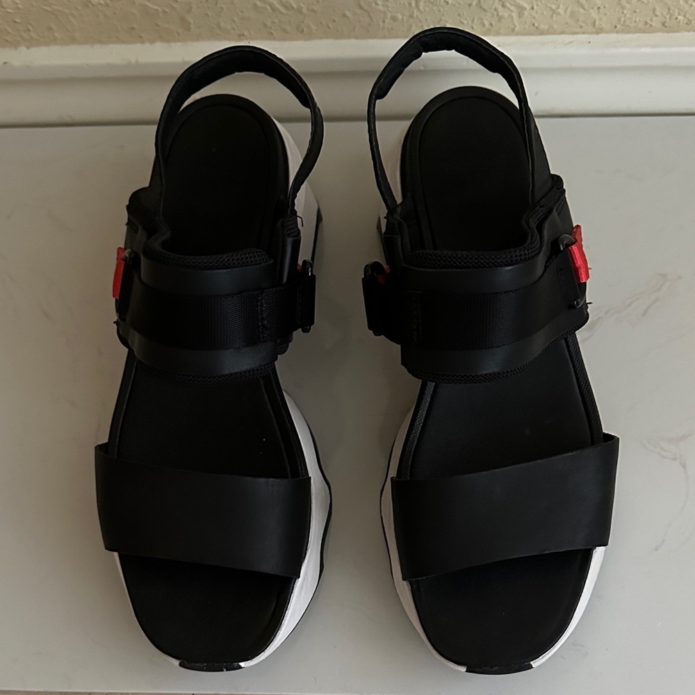 Black Platform Sport Sandals for Women